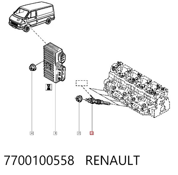 Bujía de precalentamiento 7700100558 Renault (RVI)