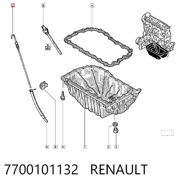 Varilla de aceite 7700101132 Renault (RVI)