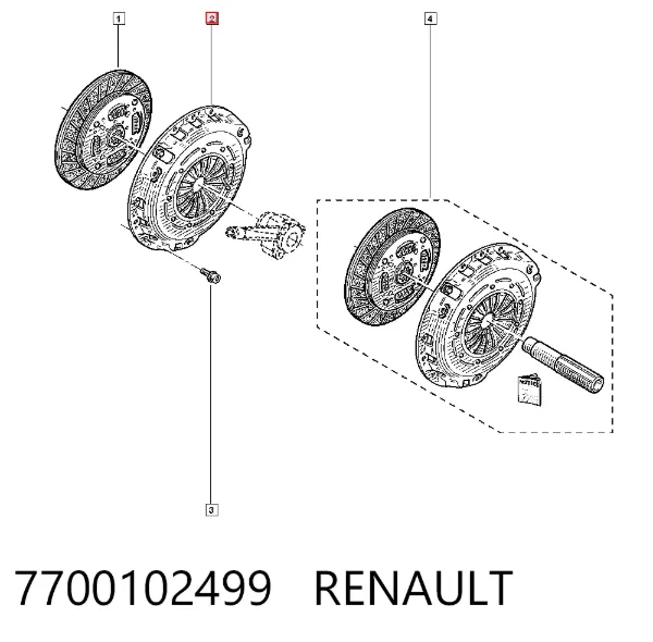 Plato de presión de embrague 7700102499 Renault (RVI)
