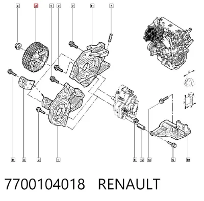 Engranaje de estrella, bomba de inyección RENAULT 7700104018