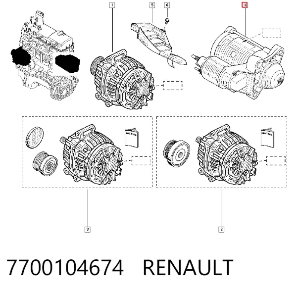Motor de arranque 7700104674 Renault (RVI)