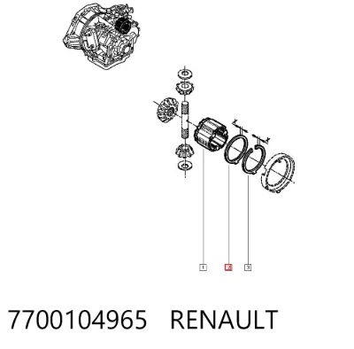 Arandela del diferencial del eje delantero RENAULT 7700104965