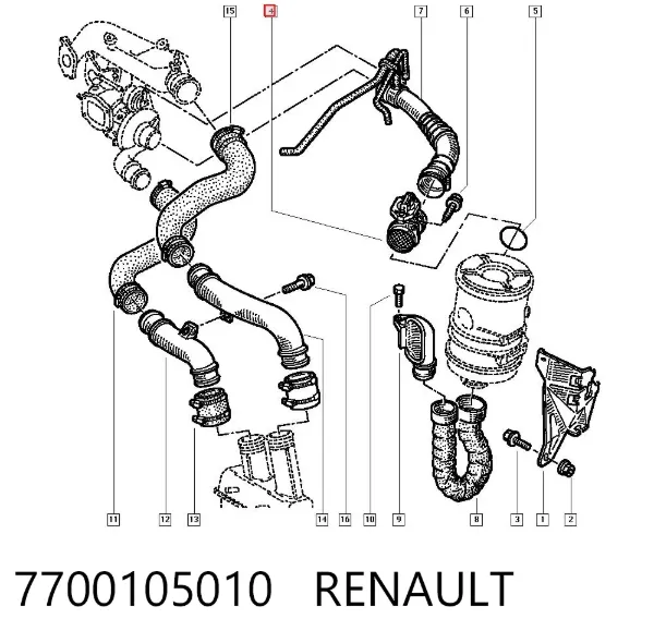 Caudalímetro 7700105010 Renault (RVI)
