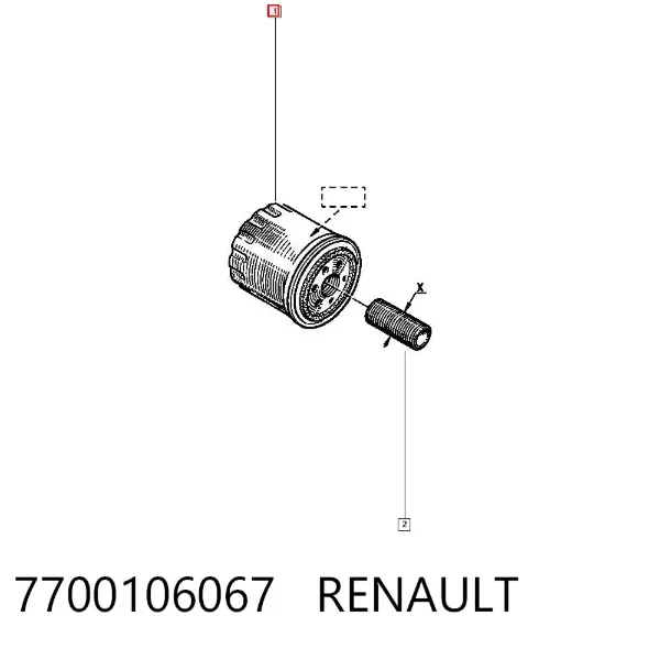 Filtro de aceite 7700106067 Renault (RVI)