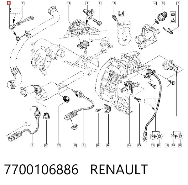 Sensor de presión del colector de admisión 7700106886 Renault (RVI)