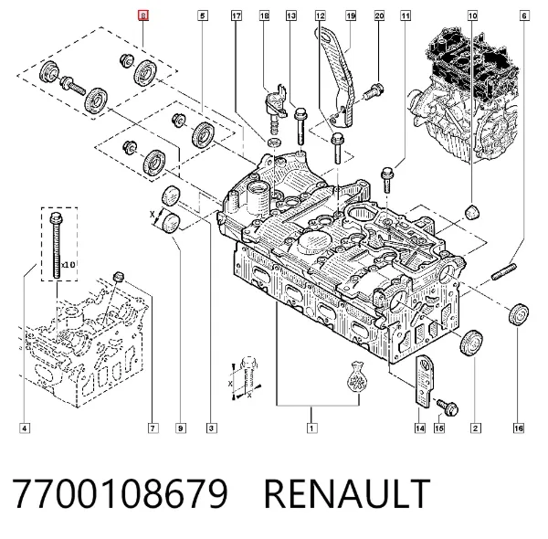 Retén, árbol de levas 7700108679 Renault (RVI)