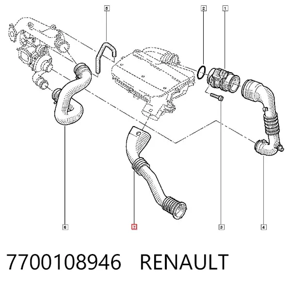 Tubo flexible de aspiración 7700108946 Renault (RVI)