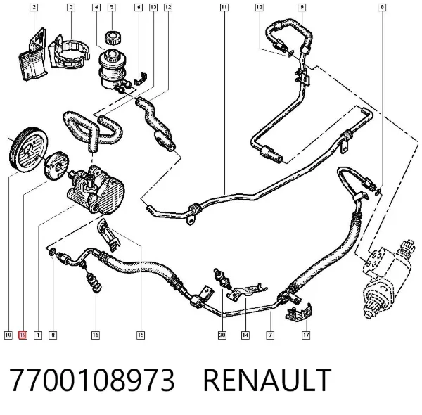 Buje de polea de bomba de dirección asistida 7700108973 Renault (RVI)