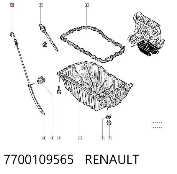 Varilla de aceite 7700109565 Renault (RVI)