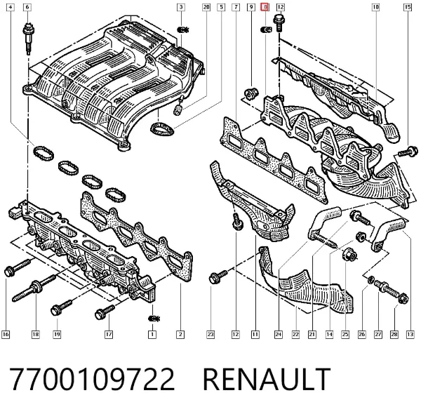 Colector de escape Renault Espace III