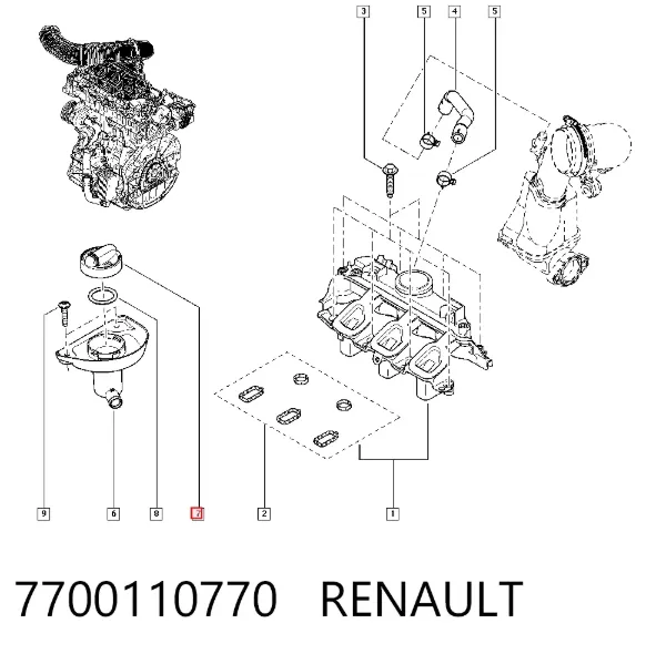 Tapa de aceite de motor 7700110770 Renault (RVI)