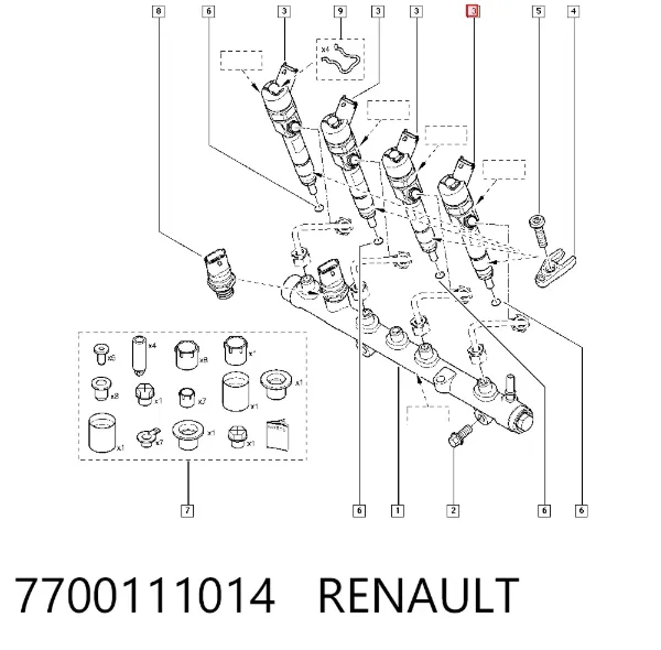 Inyector 7700111014 Renault (RVI)