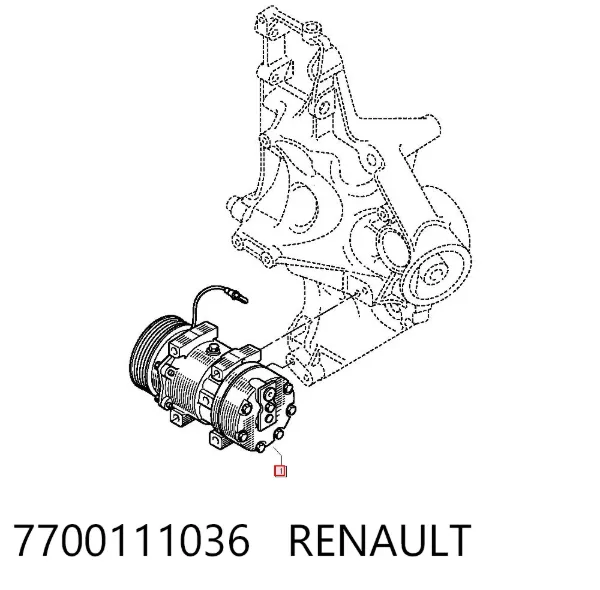 Compresor de aire acondicionado 7700111036 Renault (RVI)