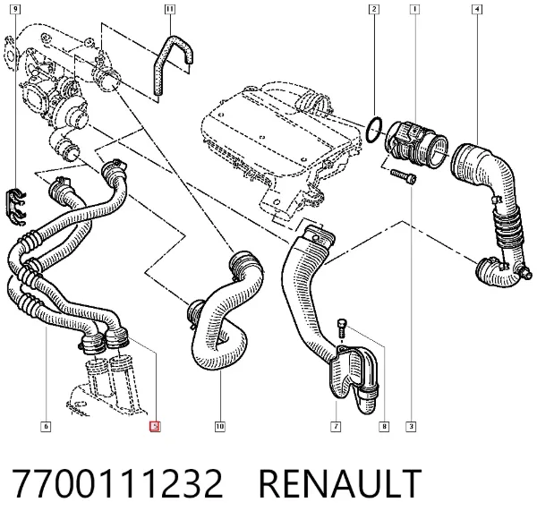 Tubo intercooler 7700111232 Renault (RVI)