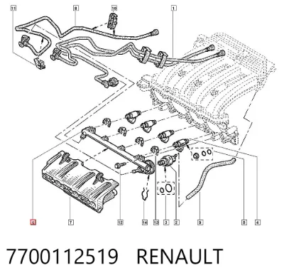 Rampa de combustible RENAULT 7700112519