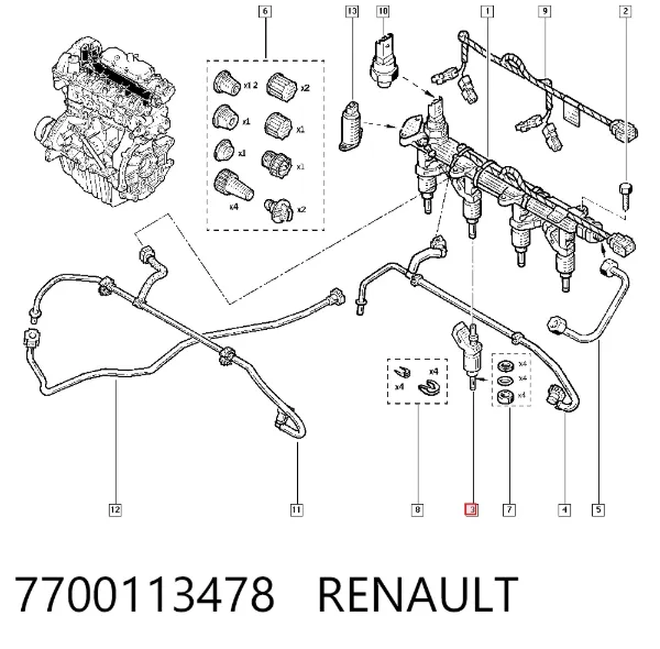 Inyector 7700113478 Renault (RVI)