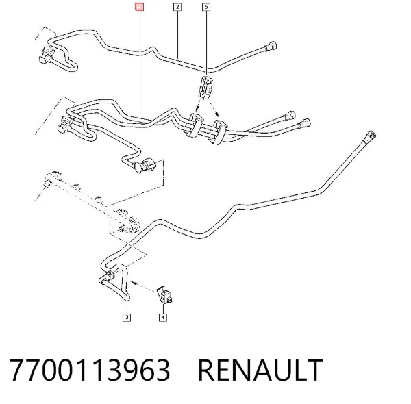 Juego de tuberías de combustible 7700113963 Renault (RVI)