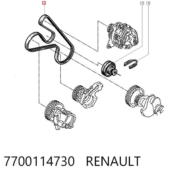 Correa de alternador 7700114730 Renault (RVI)