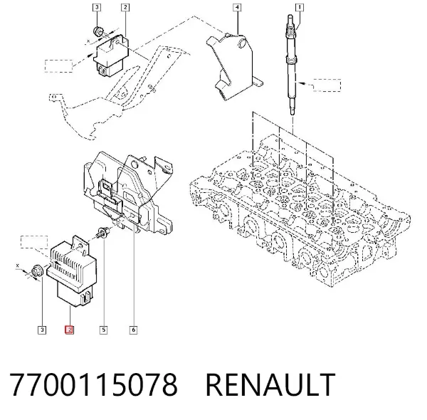 Relé de los calentadores 7700115078 Renault (RVI)