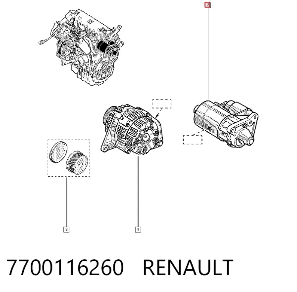 Motor de arranque 7700116260 Renault (RVI)