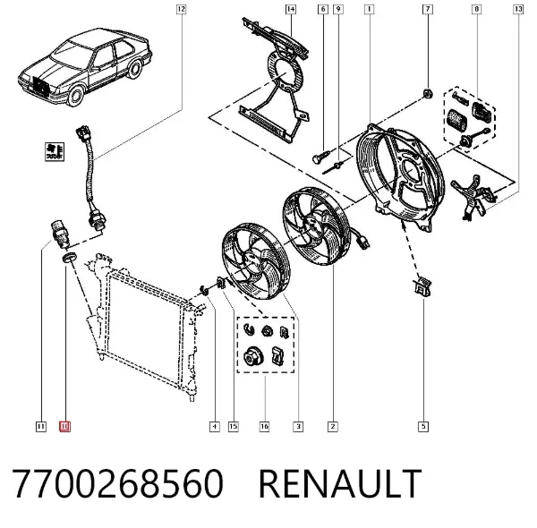 Sensor de temperatura 7700268560 Renault (RVI)