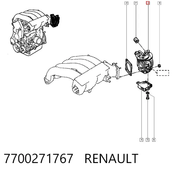 Cuerpo de mariposa 7700271767 Renault (RVI)
