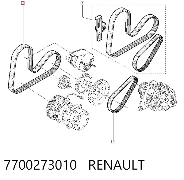 Correa de alternador 7700273010 Renault (RVI)