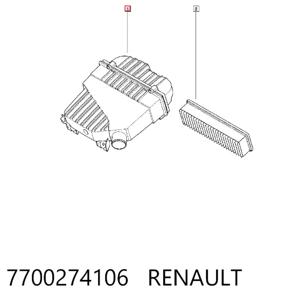 Caja del filtro de aire 7700274106 Renault (RVI)