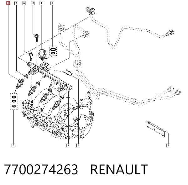 Inyector 7700274263 Renault (RVI)