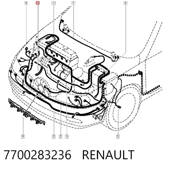 Cable de masa de batería 7700283236 Renault (RVI)