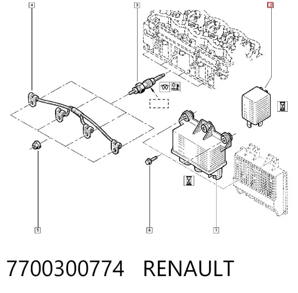 Relé de los calentadores 7700300774 Renault (RVI)