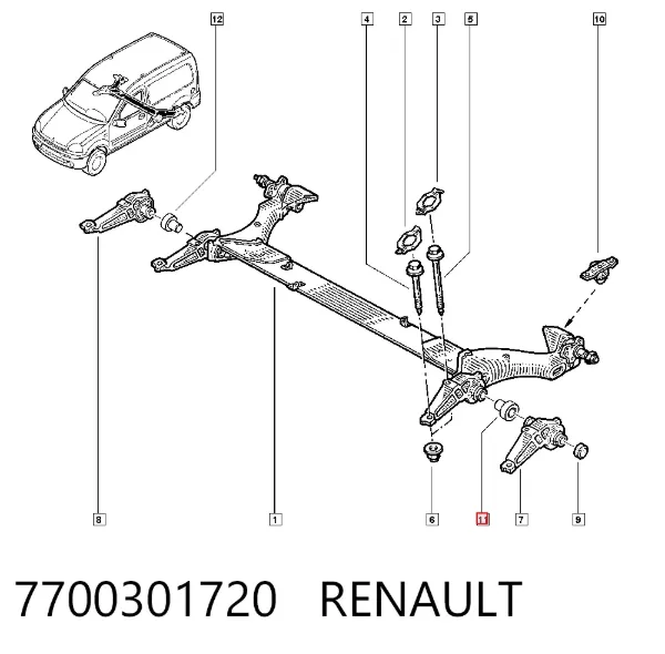 Silentblock trasero 7700301720 Renault (RVI)