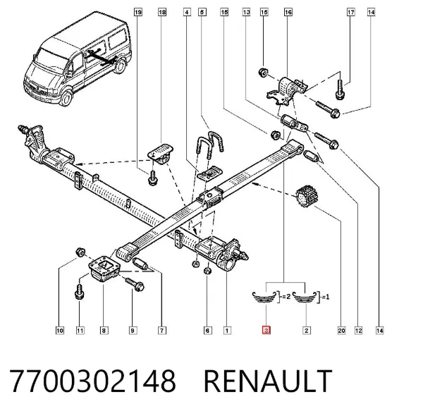 Ballesta de suspensión trasera 9160400 General Motors