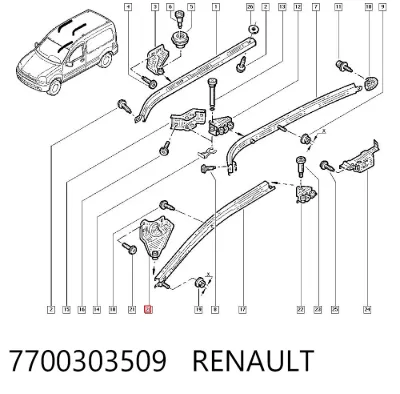 Rodillo inferior derecho de puerta corrediza RENAULT 7700303509