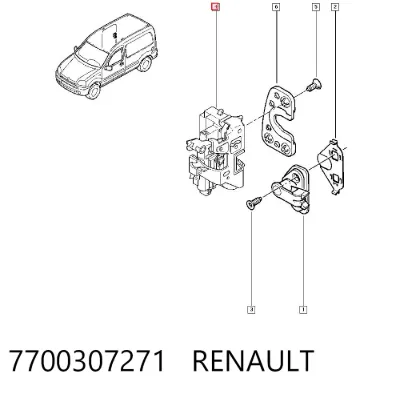 Cerradura de puerta lateral corrediza derecha RENAULT 7700307271