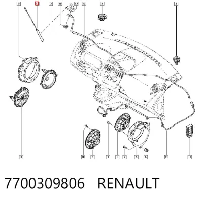 Vástago de antena RENAULT 7700309806