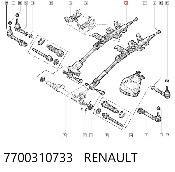 Columna dirección Renault Kangoo I