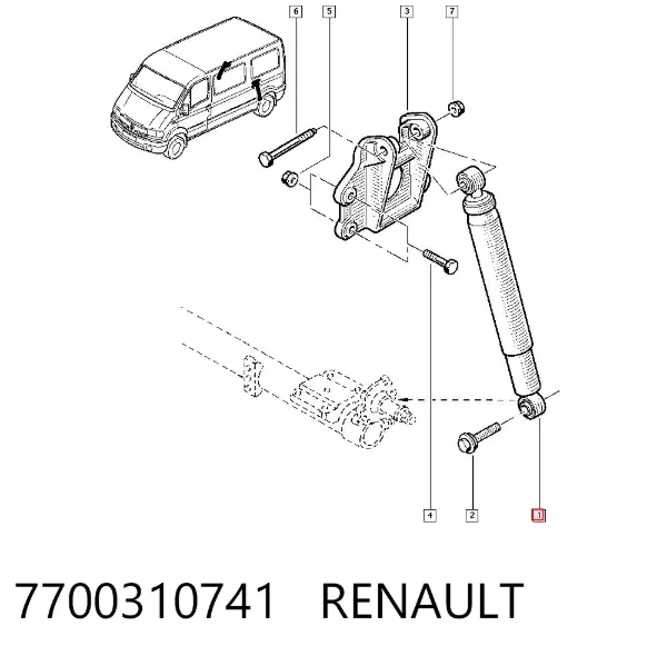 Amortiguador trasero 7700310741 Renault (RVI)