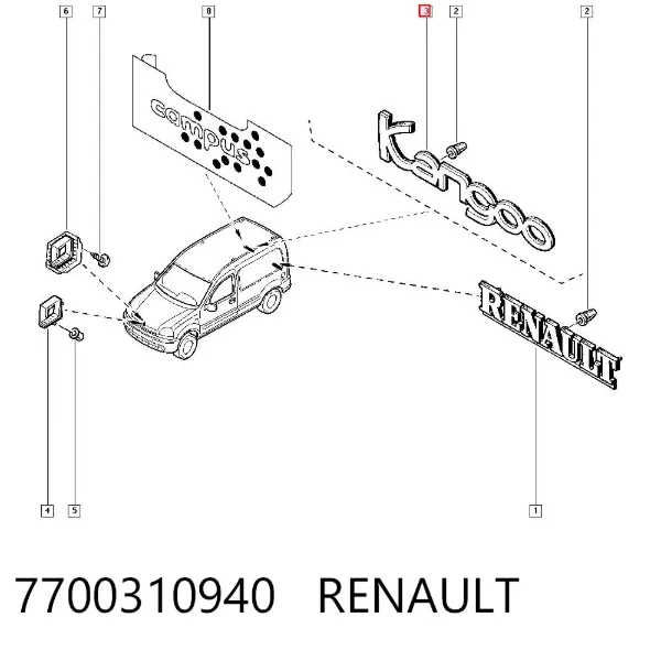 Emblema Renault Kangoo I