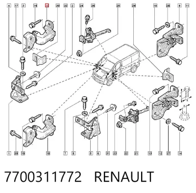 Bisagra de puerta delantera RENAULT 7700311772