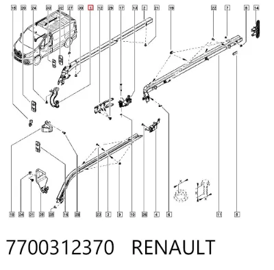 Rodillo superior derecho de puerta corrediza RENAULT 7700312370