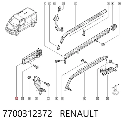 Rodillo central derecho de puerta corrediza RENAULT 7700312372