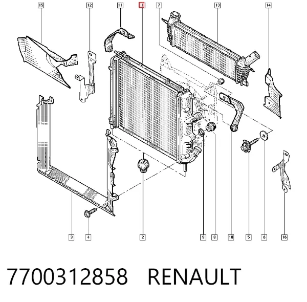 Radiador 7700312858 Renault (RVI)