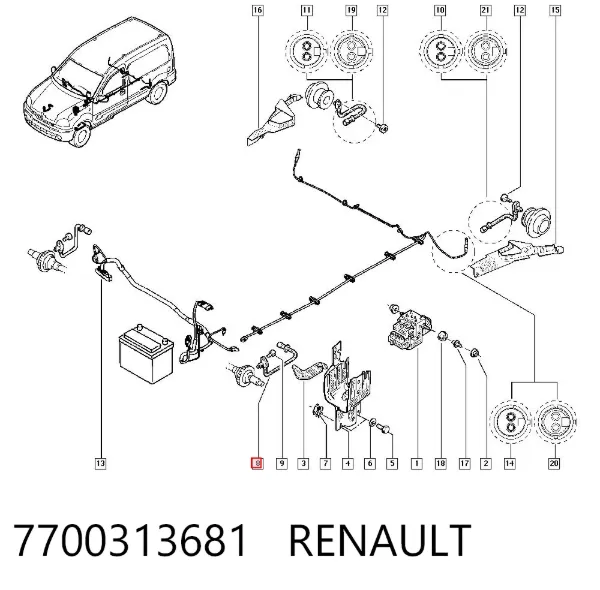 Sensor ABS 7700313681 Renault (RVI)