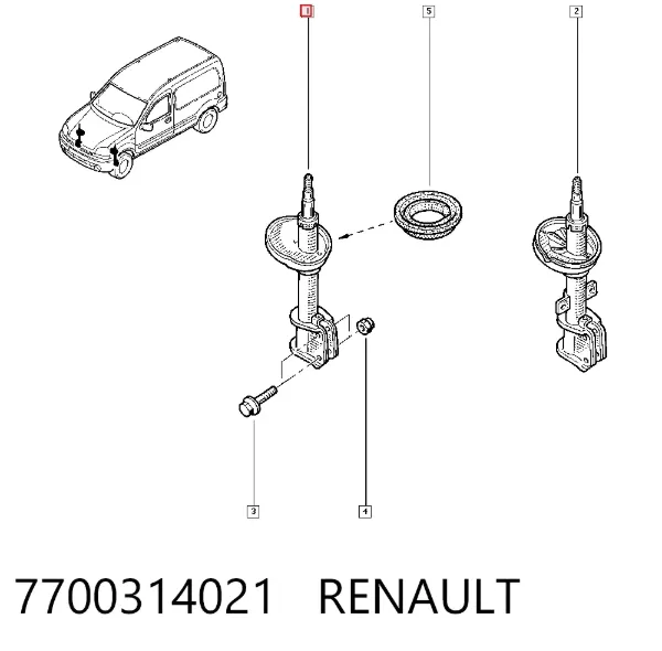 Amortiguador 7700314021 Renault (RVI)