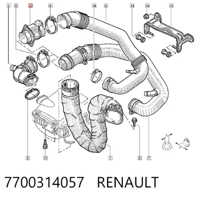 Sensor de flujo de masa de aire RENAULT 7700314057