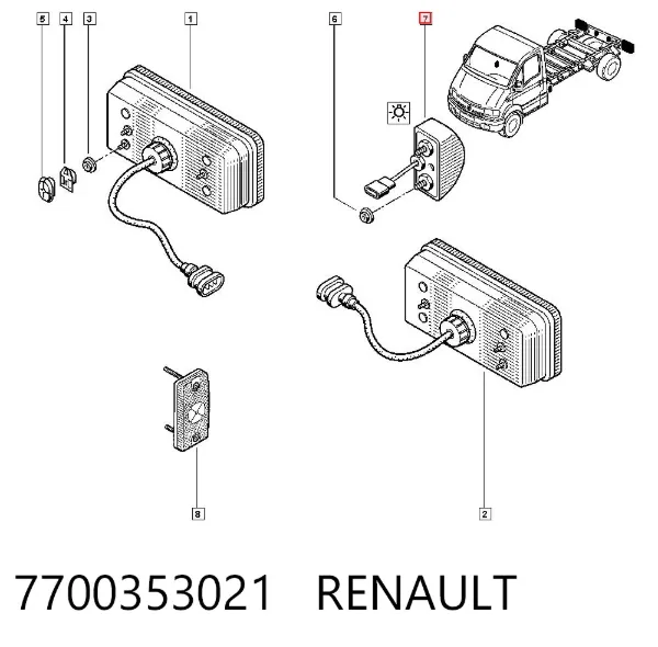 Luz matricula 7700353021 Renault (RVI)