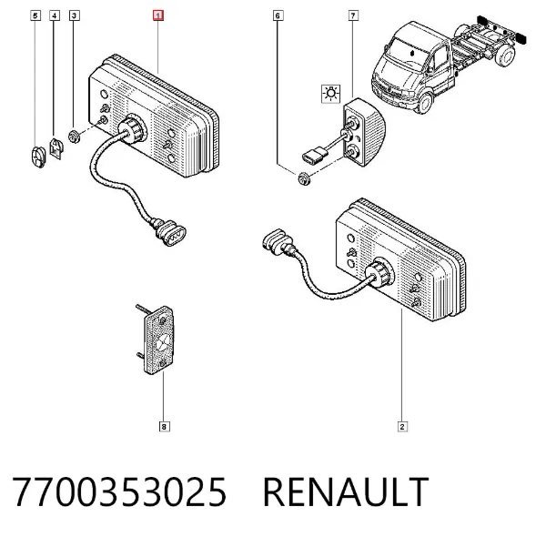Piloto trasero derecho 7700353025 Renault (RVI)