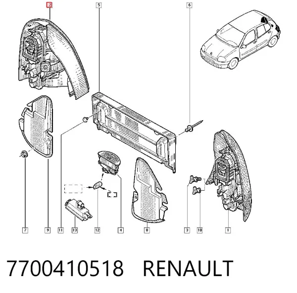 Piloto trasero derecho 7700410518 Renault (RVI)
