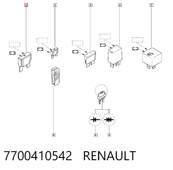 Fusibles 7700410542 Renault (RVI)